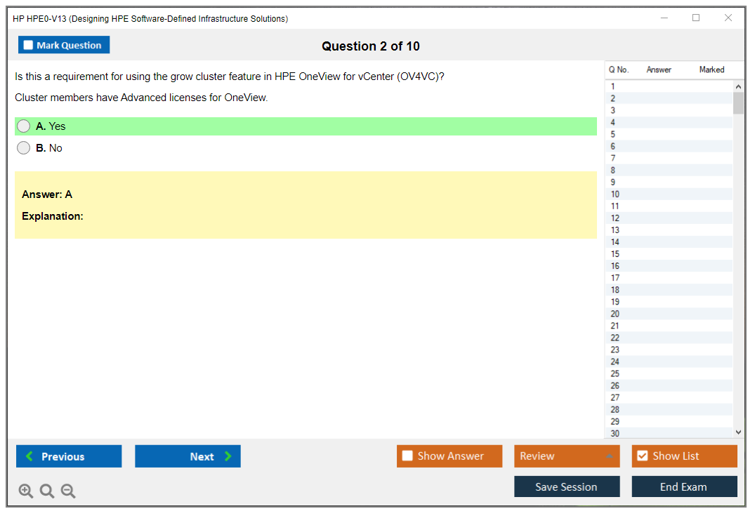 HP HPE0-V13 Designing HPE Software-Defined Infrastructure Solutions Practice test exam simulator test engine exam dumps questions answers Image 2