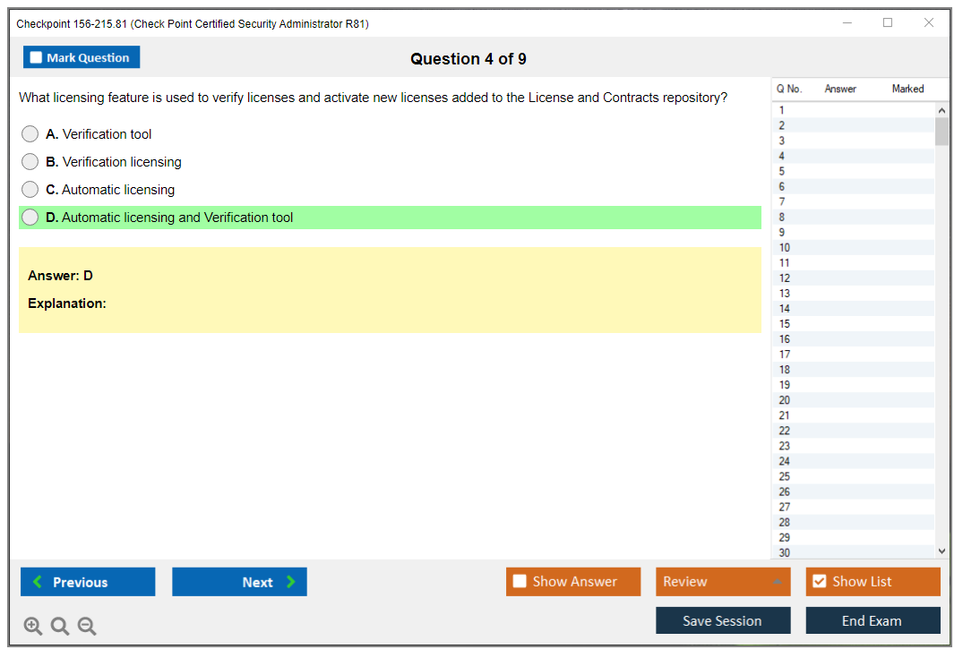 Checkpoint 156-215.81 Check Point Certified Security Administrator R81.20 Practice test exam simulator test engine exam dumps questions answers Image 4