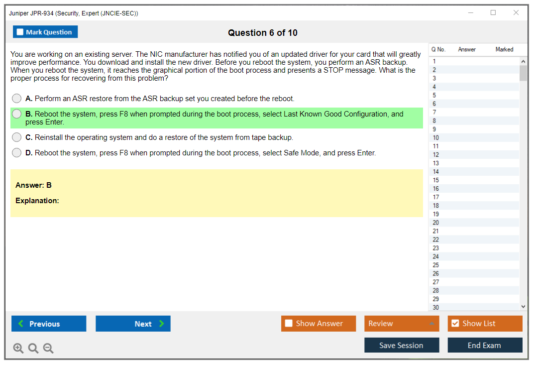 Juniper JPR-934 Security, Expert (JNCIE-SEC) Practice test exam simulator test engine exam dumps questions answers Image 6