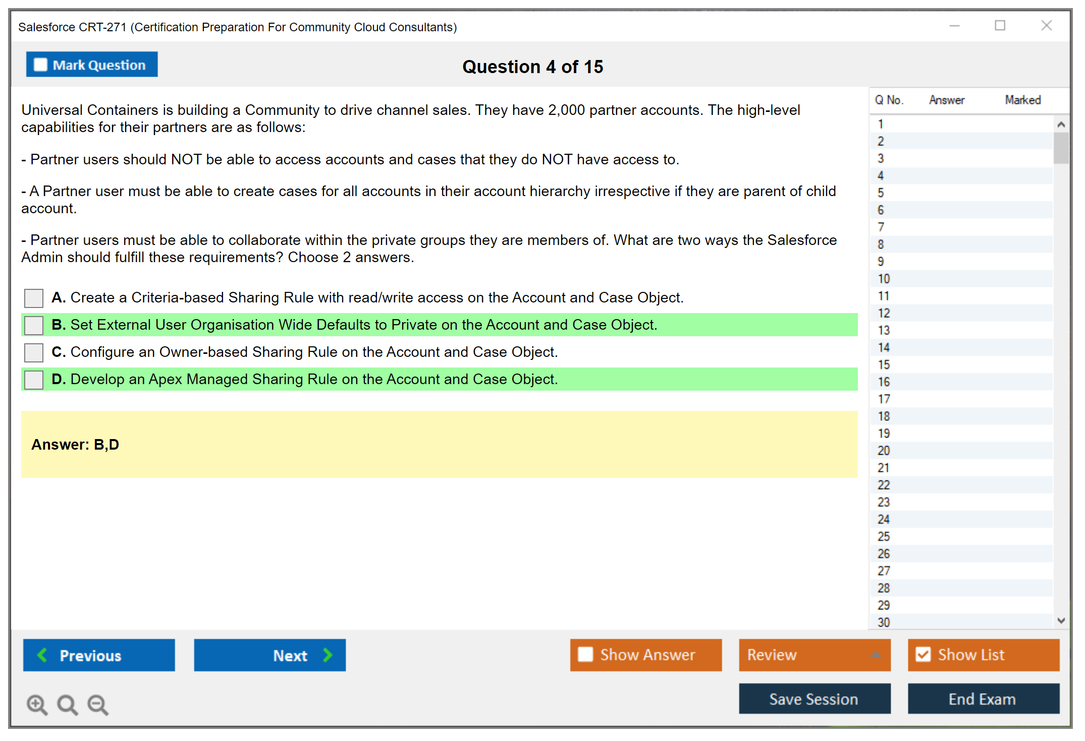 Salesforce CRT-271 Salesforce Certification Preparation For Community Cloud Consultants Practice test exam simulator test engine exam dumps questions answers Image 4
