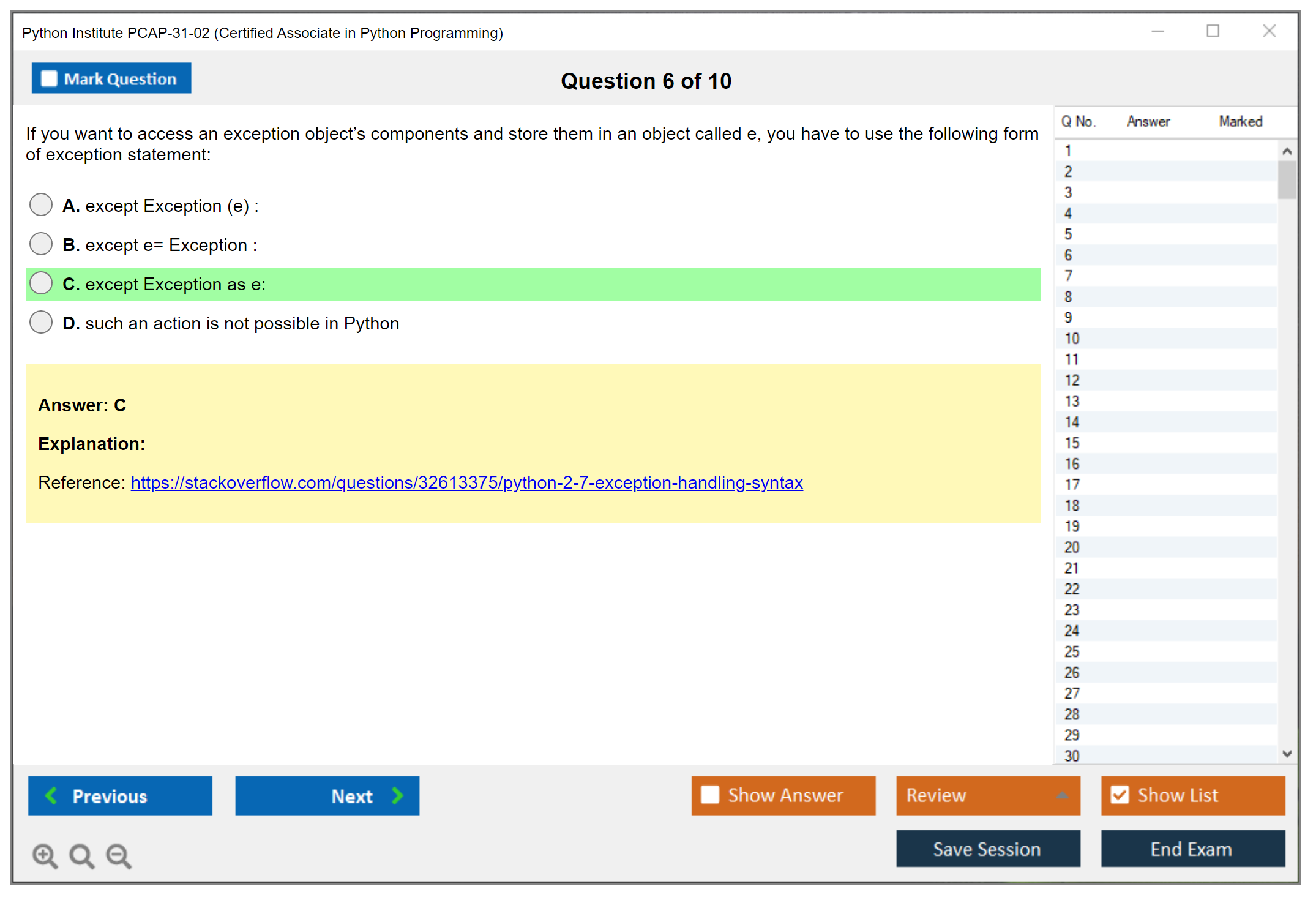 Python Institute PCAP-31-02 Certified Associate in Python Programming Practice test exam simulator test engine exam dumps questions answers Image 6