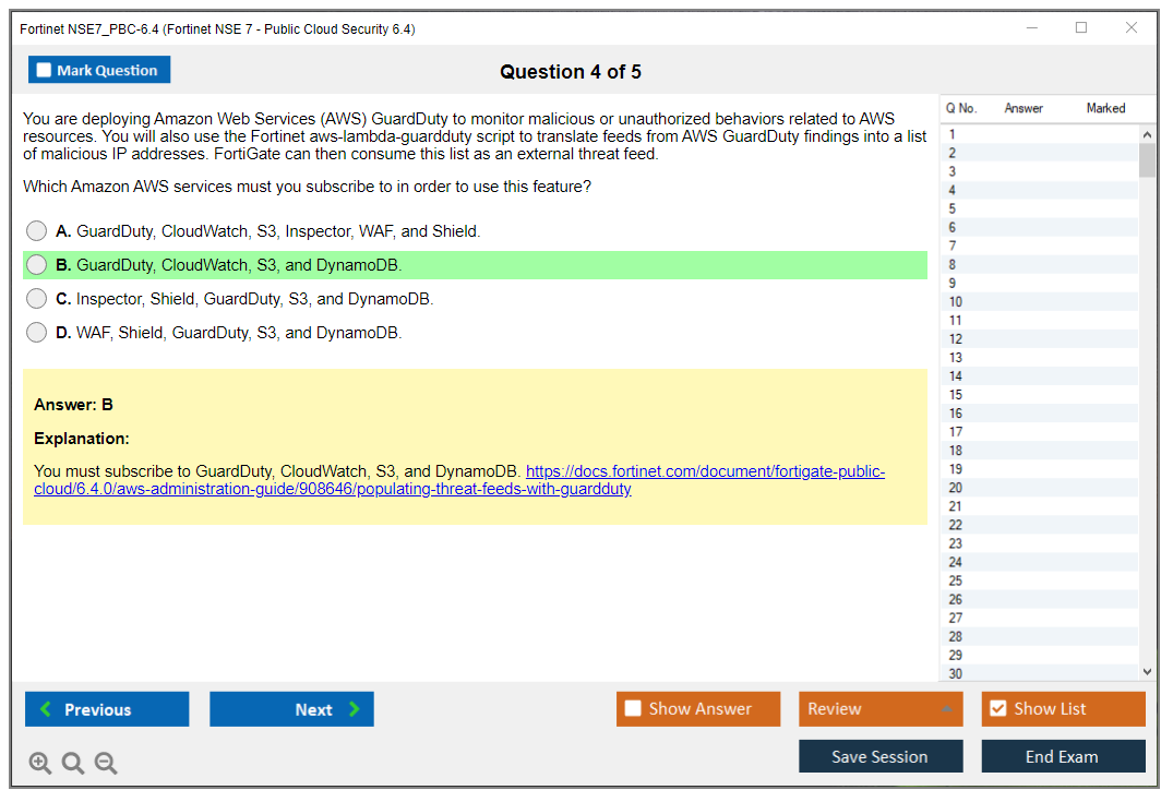 Fortinet NSE7_PBC-6.4 Fortinet NSE 7 - Public Cloud Security 6.4 Practice test exam simulator test engine exam dumps questions answers Image 4