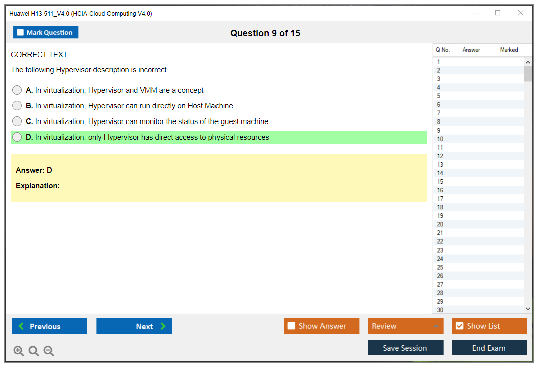 Huawei H13-511_V4.0 HCIA-Cloud Computing V4.0 Practice test exam simulator test engine exam dumps questions answers Image 9