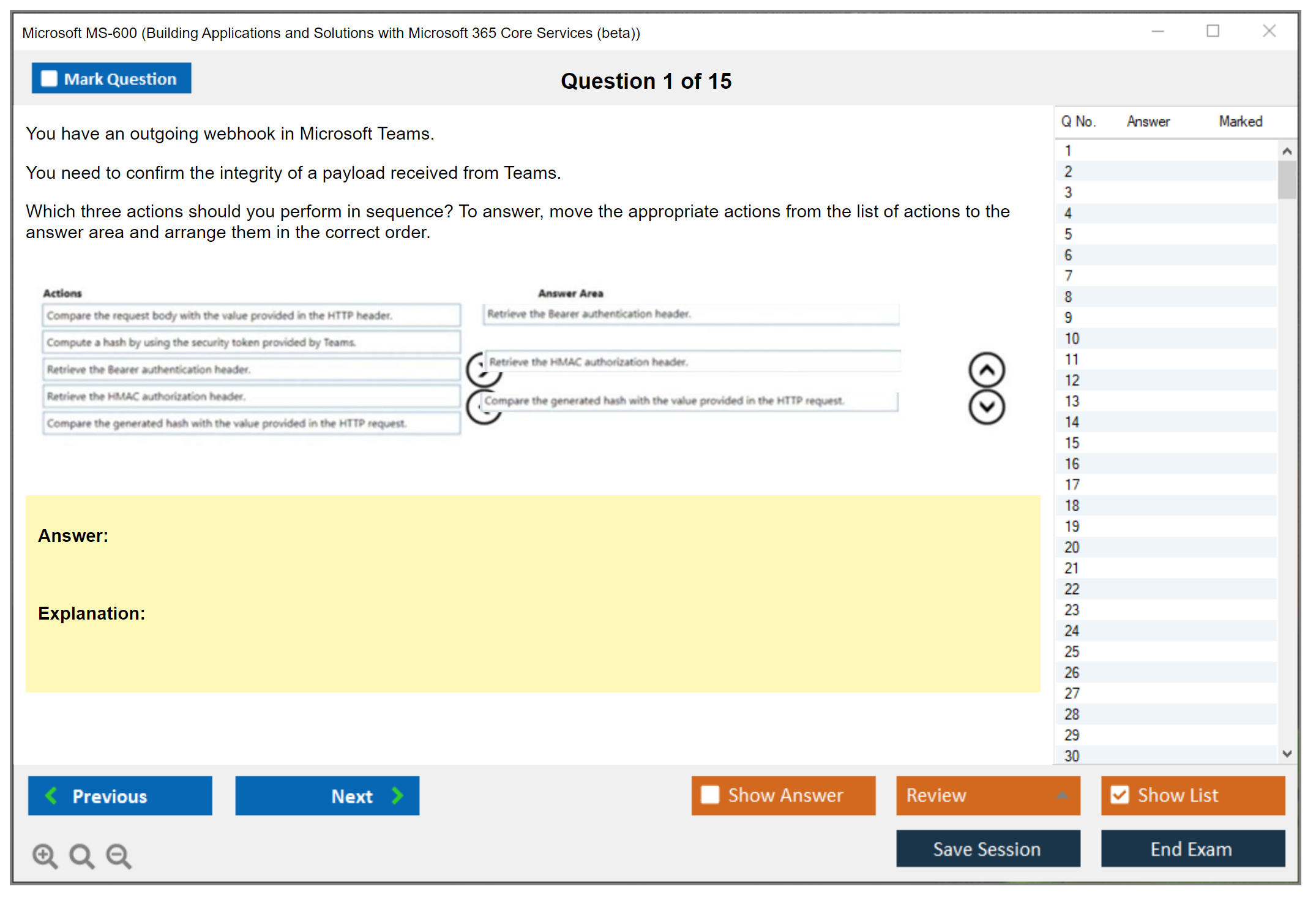 Microsoft MS-600 Building Applications and Solutions with Microsoft 365 Core Services Practice test exam simulator test engine exam dumps questions answers Image 1