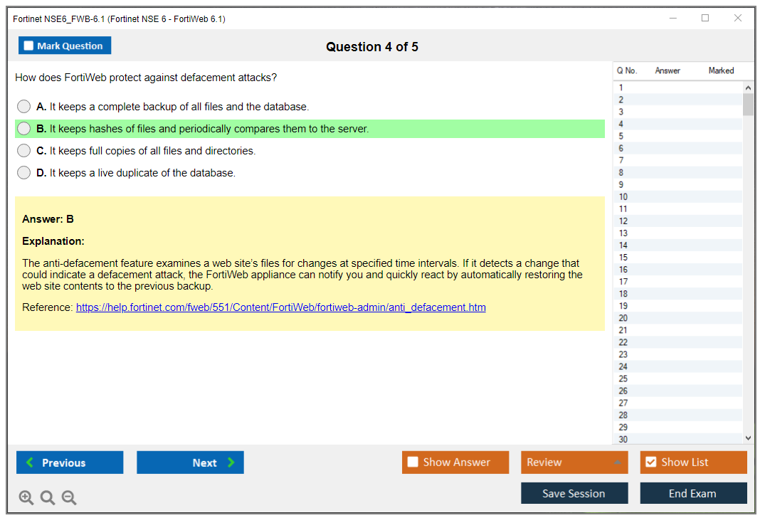 Fortinet NSE6_FWB-6.1 Fortinet NSE 6 - FortiWeb 6.1 Practice test exam simulator test engine exam dumps questions answers Image 4