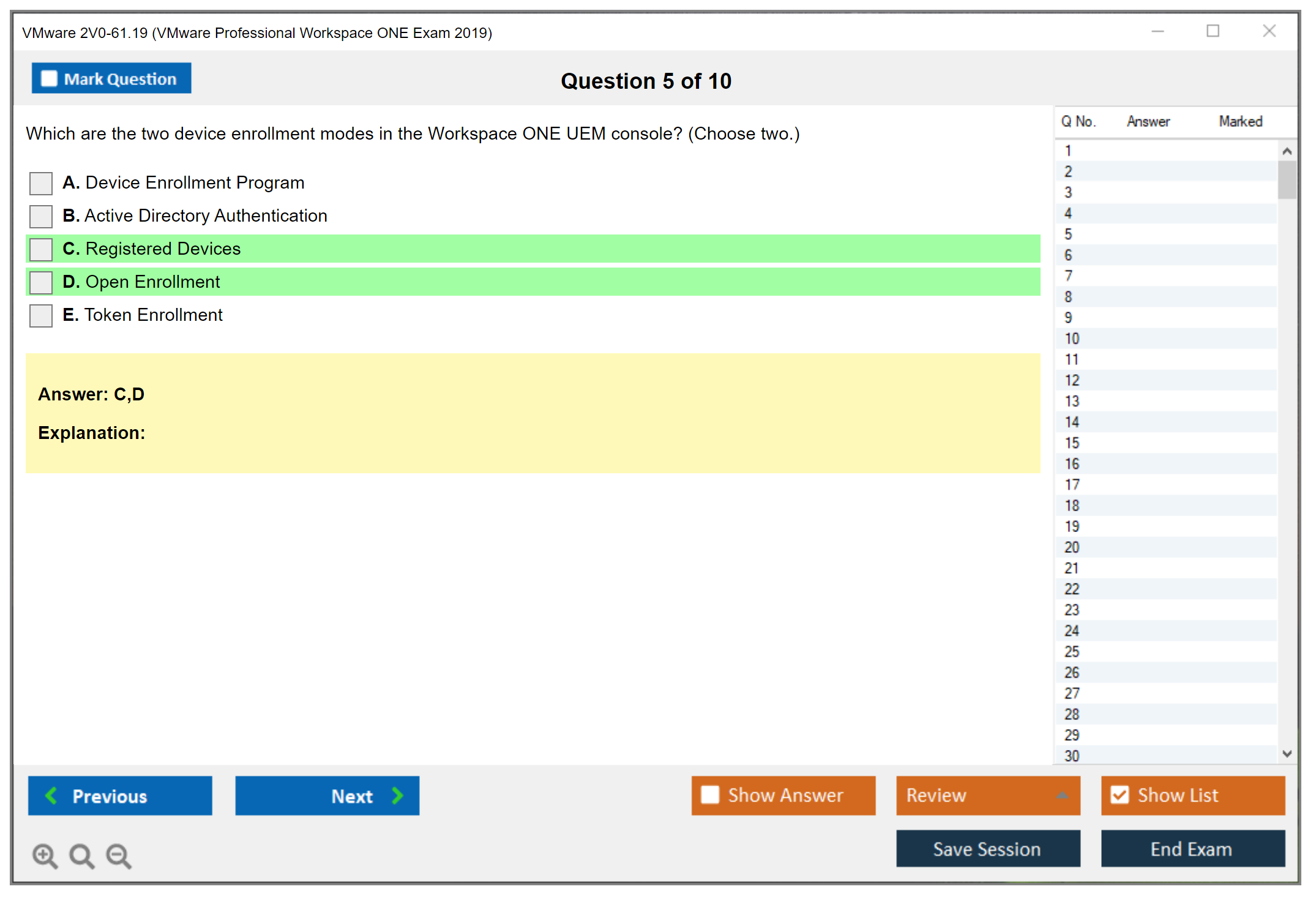VMware 2V0-61.19 VMware Professional Workspace ONE Exam 2019 Practice test exam simulator test engine exam dumps questions answers Image 5