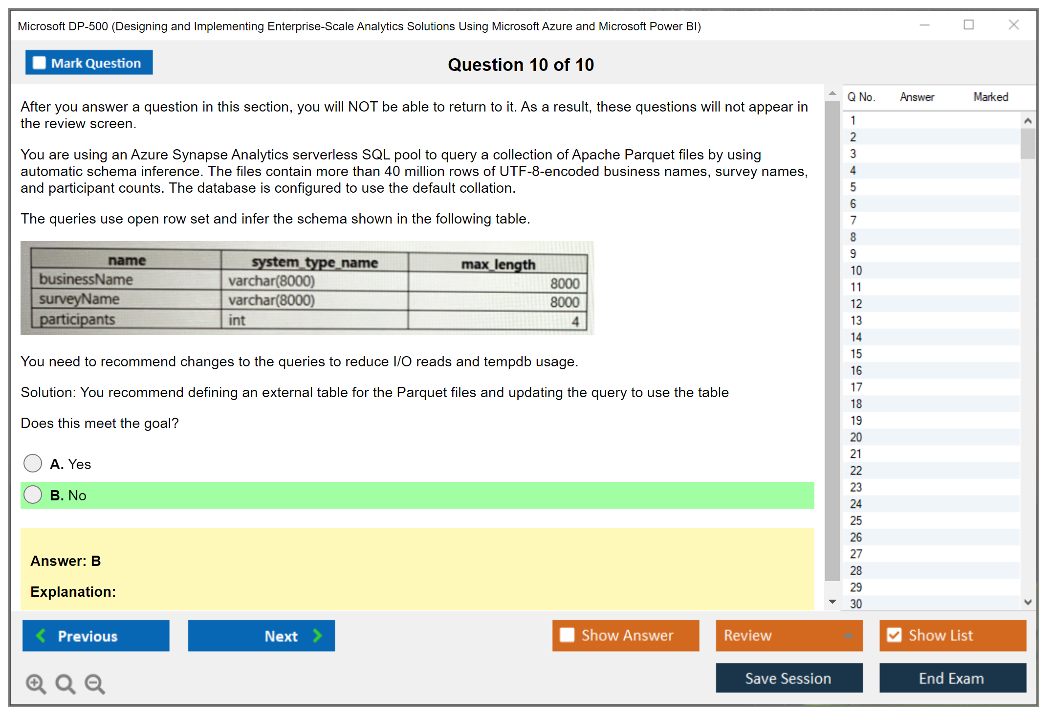 Microsoft DP-500 Designing and Implementing Enterprise-Scale Analytics Solutions Using Microsoft Azure and Microsoft Power BI Practice test exam simulator test engine exam Prep practice test questions answers Image 10