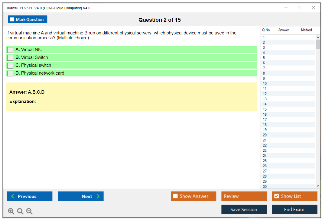 Huawei H13-511_V4.0 HCIA-Cloud Computing V4.0 Practice test exam simulator test engine exam dumps questions answers Image 2