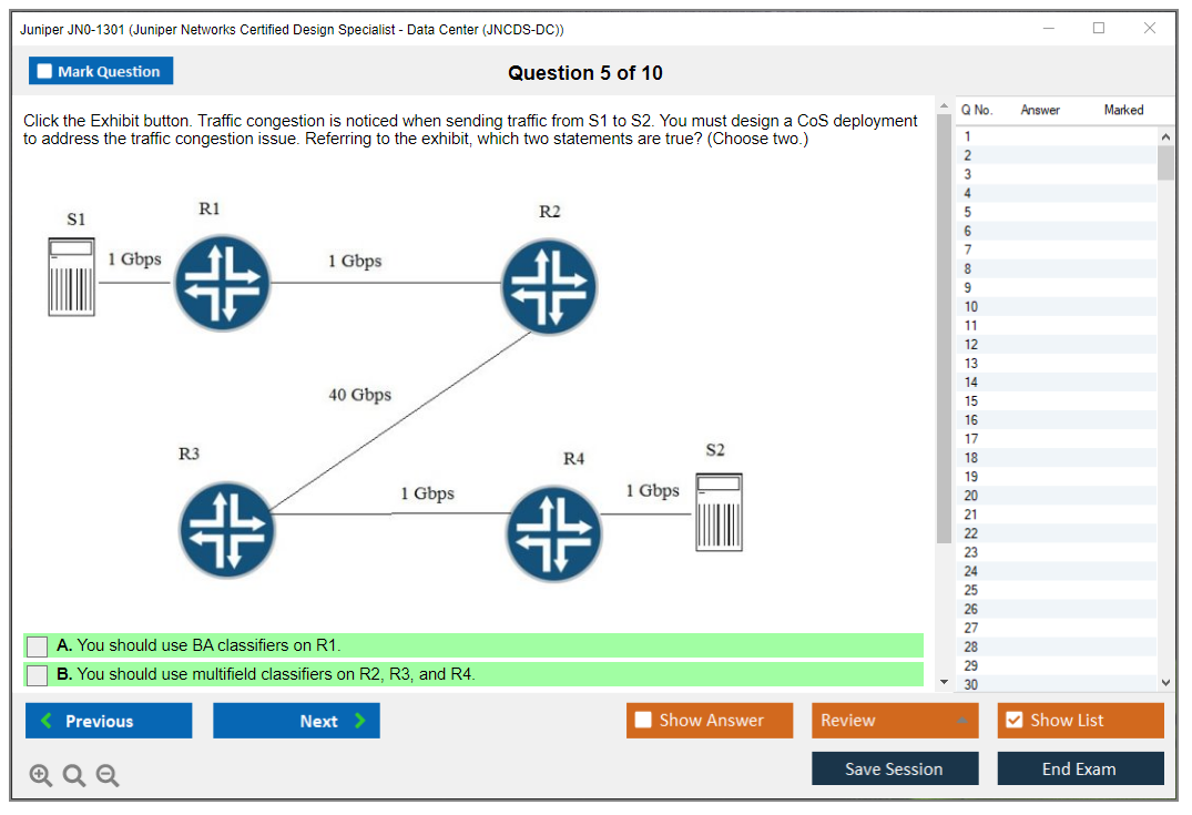 Juniper JN0-1301 Juniper Networks Certified Design Specialist - Data Center (JNCDS-DC) Practice test exam simulator test engine exam dumps questions answers Image 5