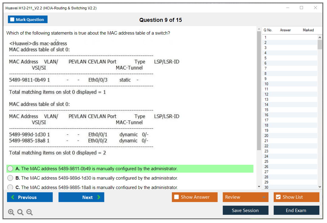 Huawei H12-211_V2.2 HCIA-Routing & Switching V2.2 Practice test exam simulator test engine exam dumps questions answers Image 9