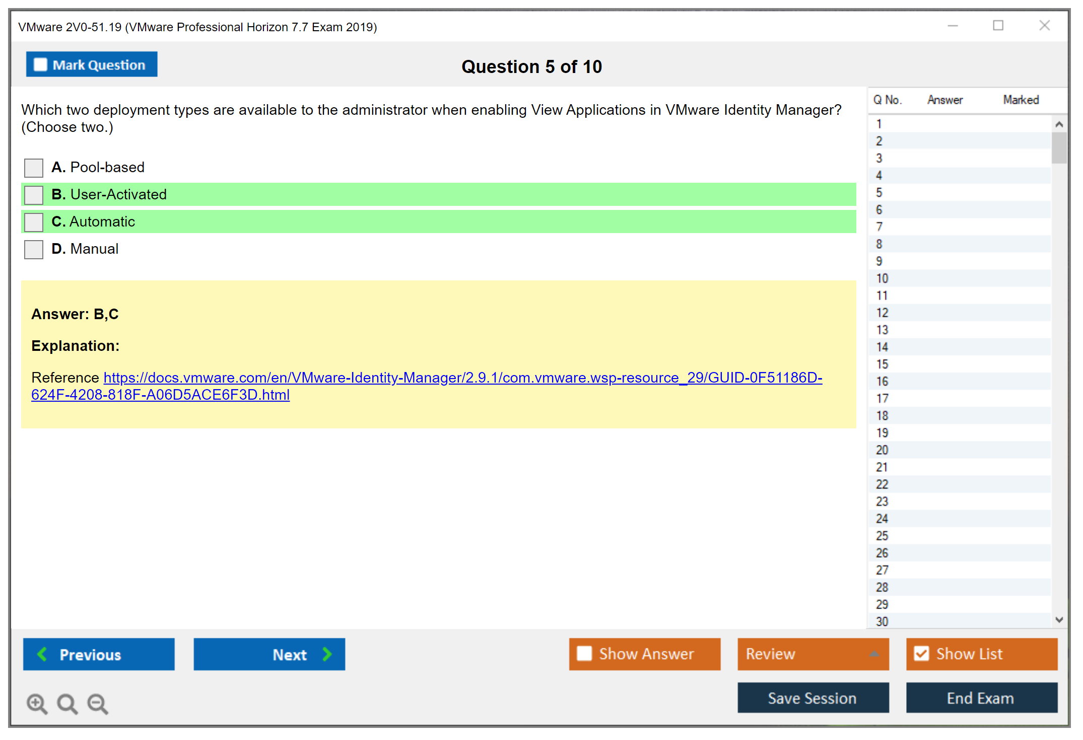VMware 2V0-51.19 VMware Professional Horizon 7.7 Exam 2019 Practice test exam simulator test engine exam dumps questions answers Image 5