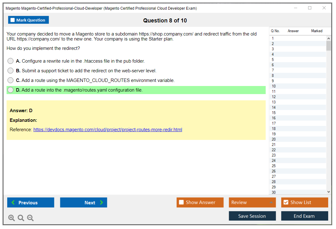 Magento Magento-Certified-Professional-Cloud-Developer Magento Certified Professional Cloud Developer Exam Practice test exam simulator test engine exam dumps questions answers Image 8