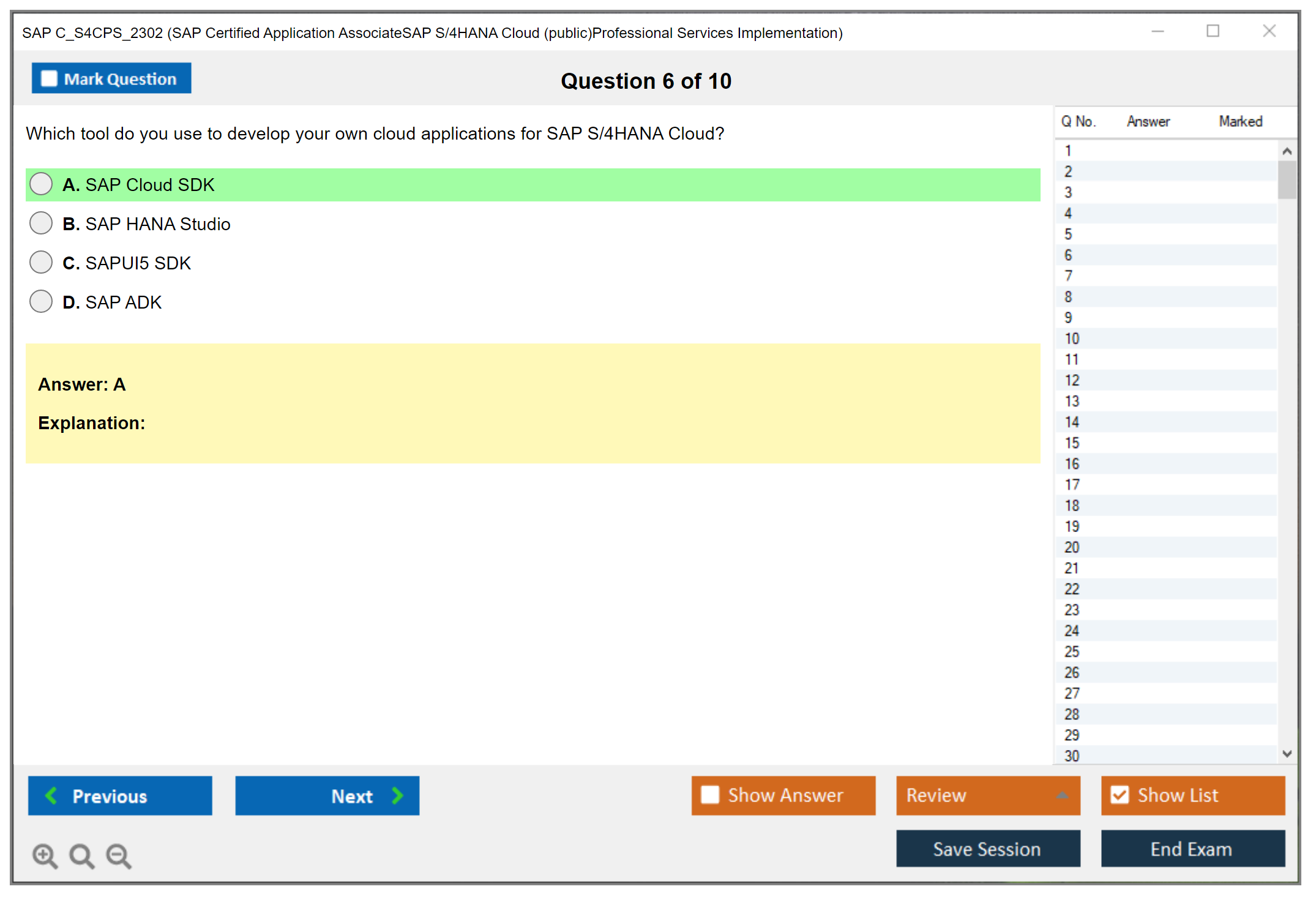 SAP C_S4CPS_2302 SAP Certified Application AssociateSAP S/4HANA Cloud (public)Professional Services Implementation Practice test exam simulator test engine exam Prep practice test questions answers Image 6