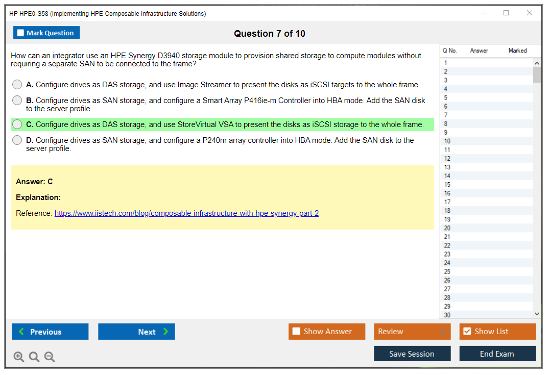 HP HPE0-S58 Implementing HPE Composable Infrastructure Solutions Practice test exam simulator test engine exam Prep practice test questions answers Image 7
