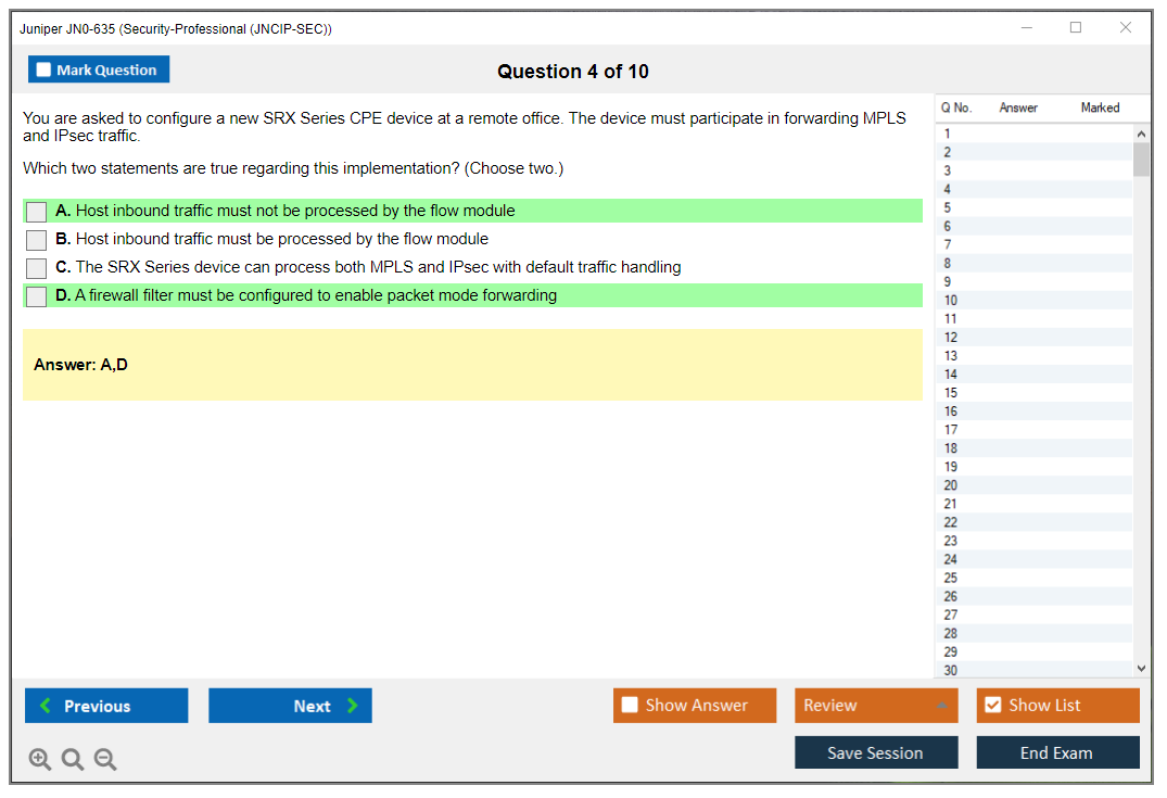 Juniper JN0-635 Security-Professional (JNCIP-SEC) Practice test exam simulator test engine exam dumps questions answers Image 4