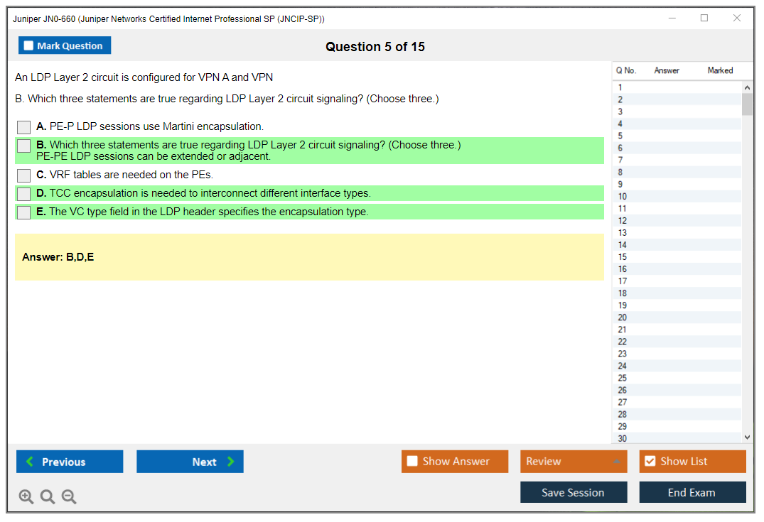 Juniper JN0-660 Juniper Networks Certified Internet Professional SP (JNCIP-SP) Practice test exam simulator test engine exam dumps questions answers Image 5