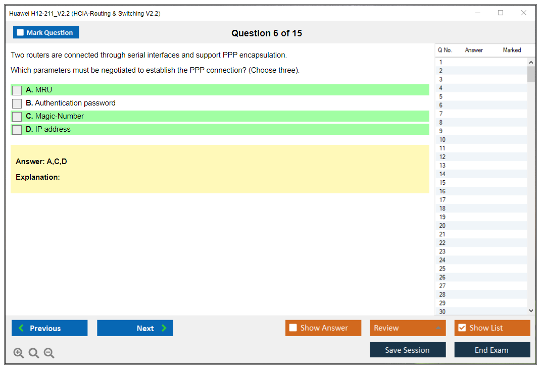 Huawei H12-211_V2.2 HCIA-Routing & Switching V2.2 Practice test exam simulator test engine exam dumps questions answers Image 6