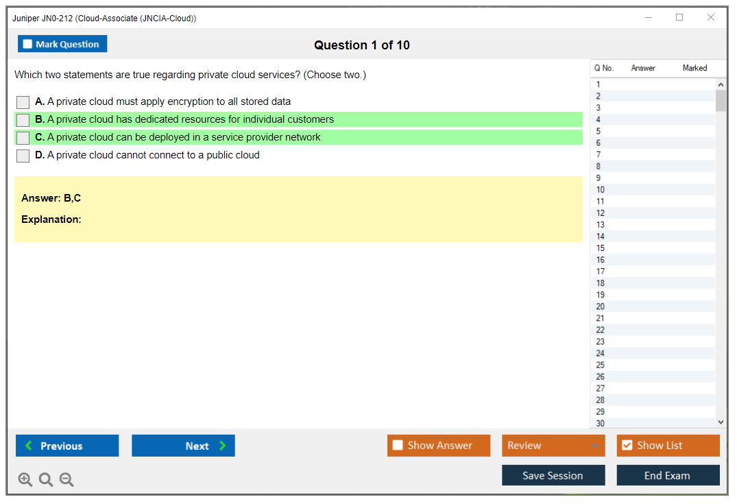 Juniper JN0-212 Cloud-Associate (JNCIA-Cloud) Practice test exam simulator test engine exam dumps questions answers Image 1