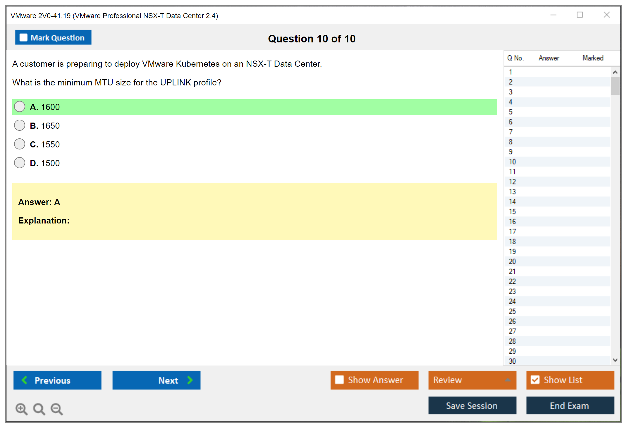 VMware 2V0-41.19 VMware Professional NSX-T Data Center 2.4 Practice test exam simulator test engine exam dumps questions answers Image 10