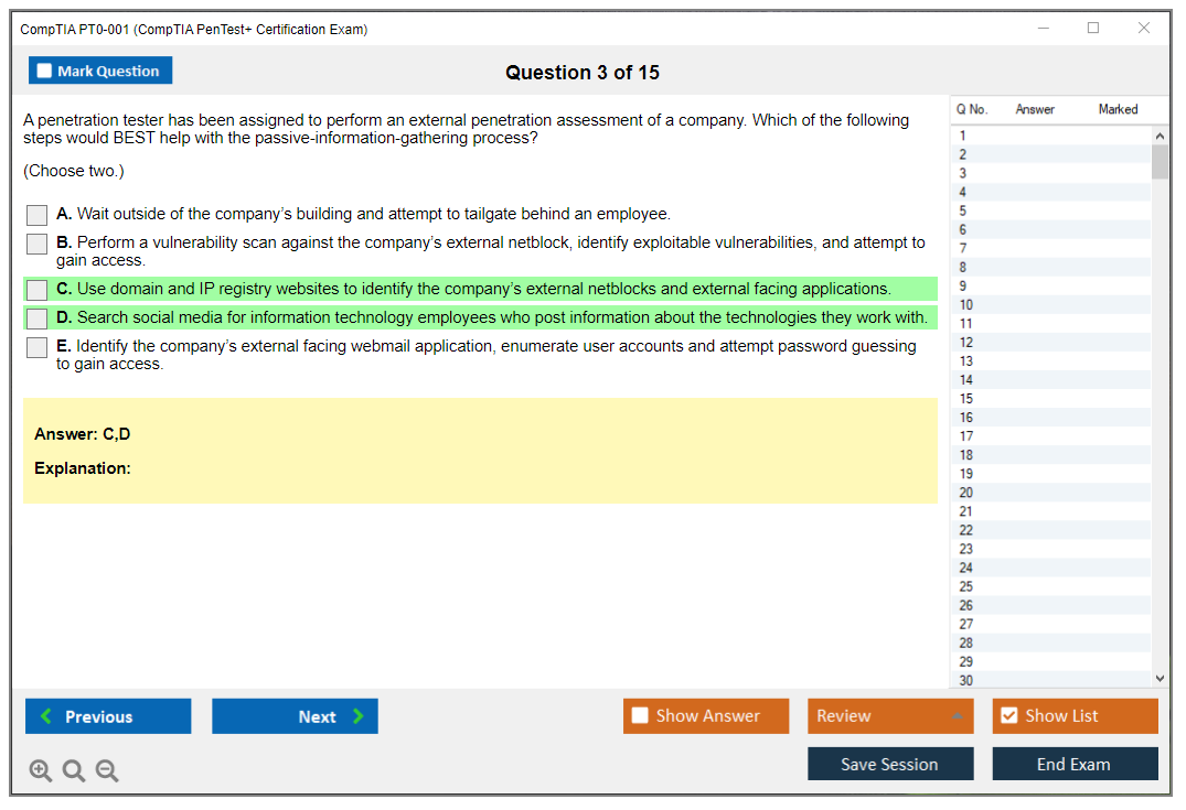 CompTIA PT0-001 CompTIA PenTest+ Certification Exam Practice test exam simulator test engine exam dumps questions answers Image 3