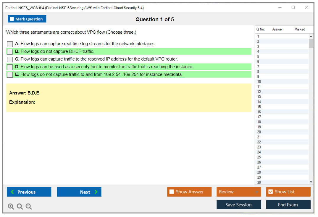 Fortinet NSE6_WCS-6.4 Fortinet NSE 6Securing AWS with Fortinet Cloud Security 6.4 Practice test exam simulator test engine exam dumps questions answers Image 1