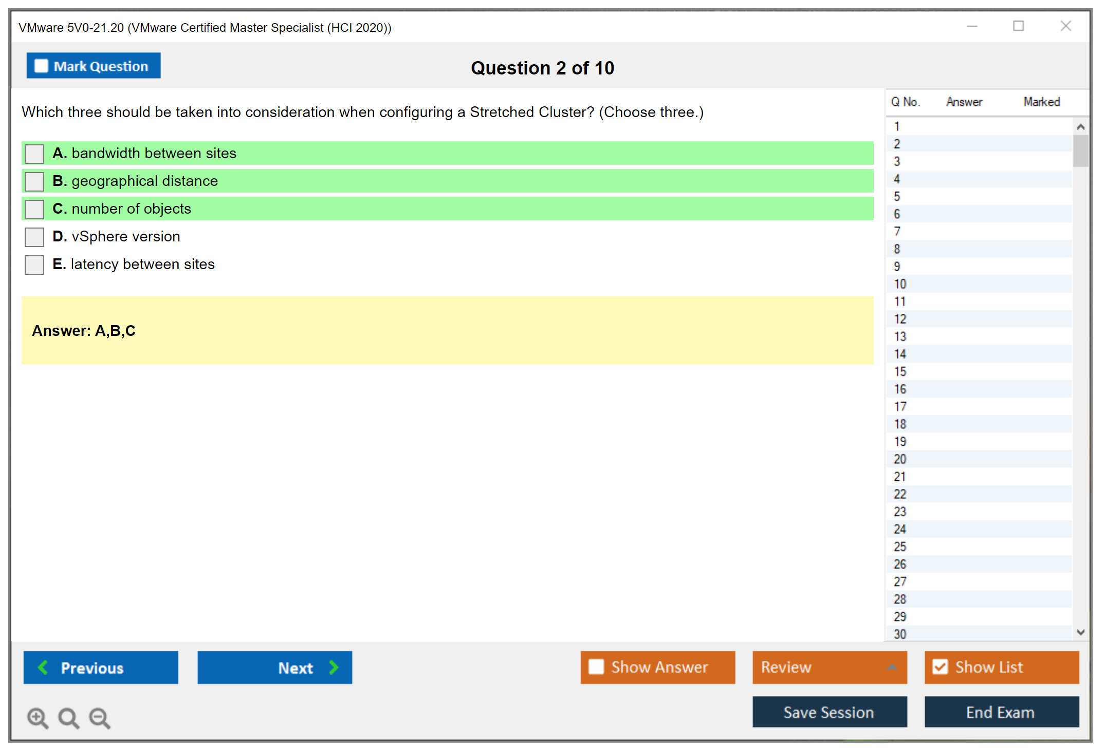 VMware 5V0-21.20 VMware Certified Master Specialist (HCI 2020) Practice test exam simulator test engine exam dumps questions answers Image 2