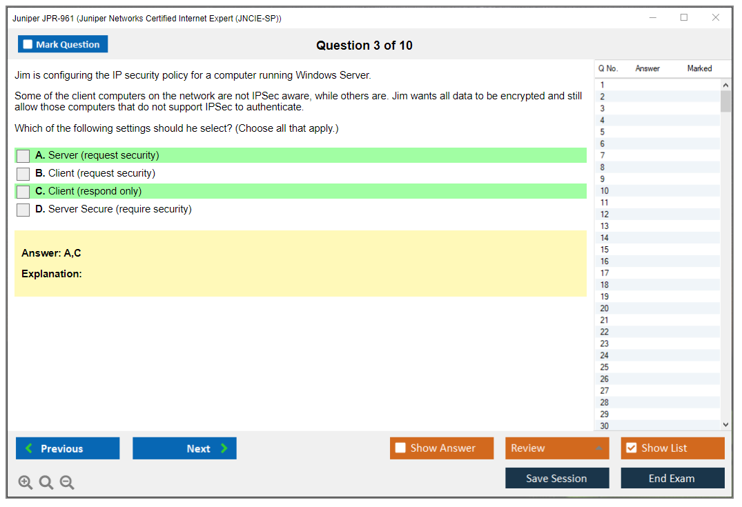 Juniper JPR-961 Juniper Networks Certified Internet Expert (JNCIE-SP) Practice test exam simulator test engine exam dumps questions answers Image 3