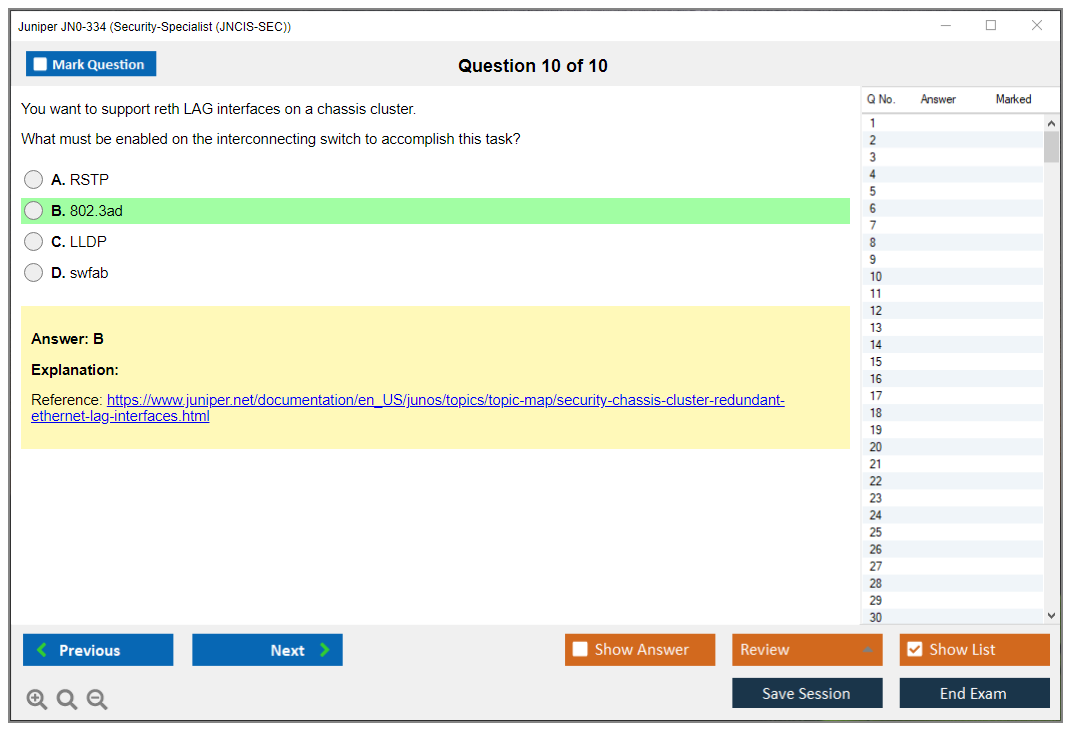 Juniper JN0-334 Security-Specialist (JNCIS-SEC) Practice test exam simulator test engine exam dumps questions answers Image 10