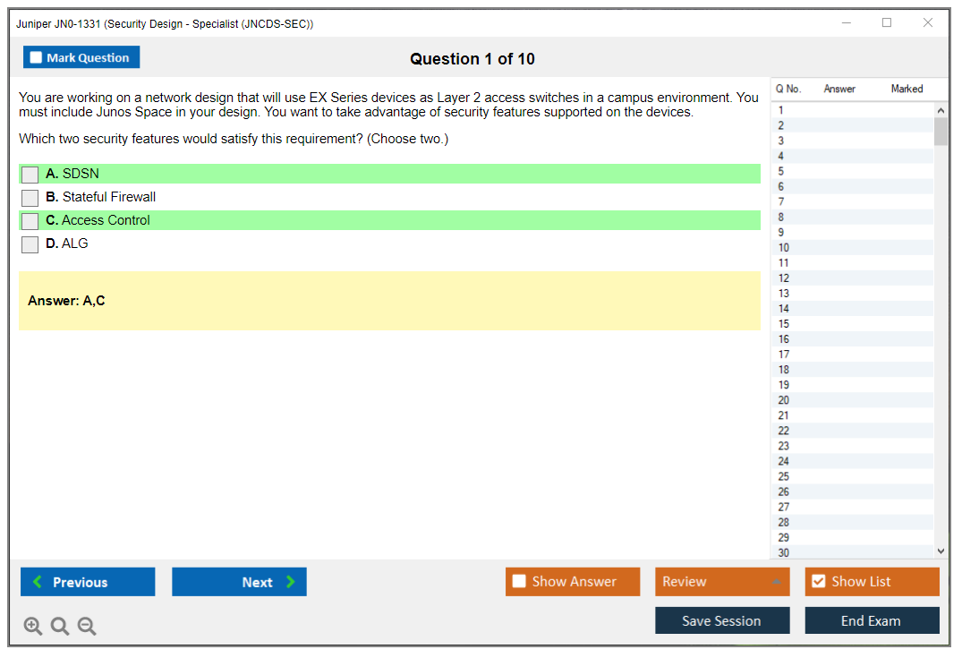 Juniper JN0-1331 Security Design - Specialist (JNCDS-SEC) Practice test exam simulator test engine exam dumps questions answers Image 1
