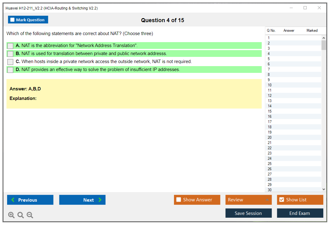 Huawei H12-211_V2.2 HCIA-Routing & Switching V2.2 Practice test exam simulator test engine exam dumps questions answers Image 4