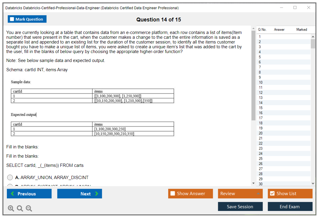 Databricks Databricks-Certified-Professional-Data-Engineer Databricks Certified Data Engineer Professional Exam Practice test exam simulator test engine exam dumps questions answers Image 14