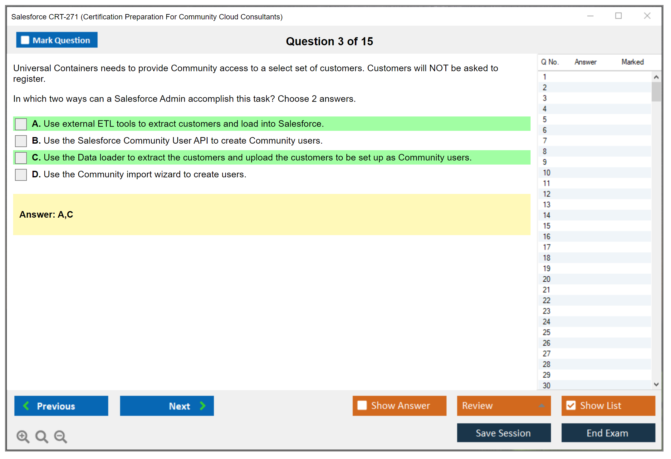 Salesforce CRT-271 Salesforce Certification Preparation For Community Cloud Consultants Practice test exam simulator test engine exam dumps questions answers Image 3