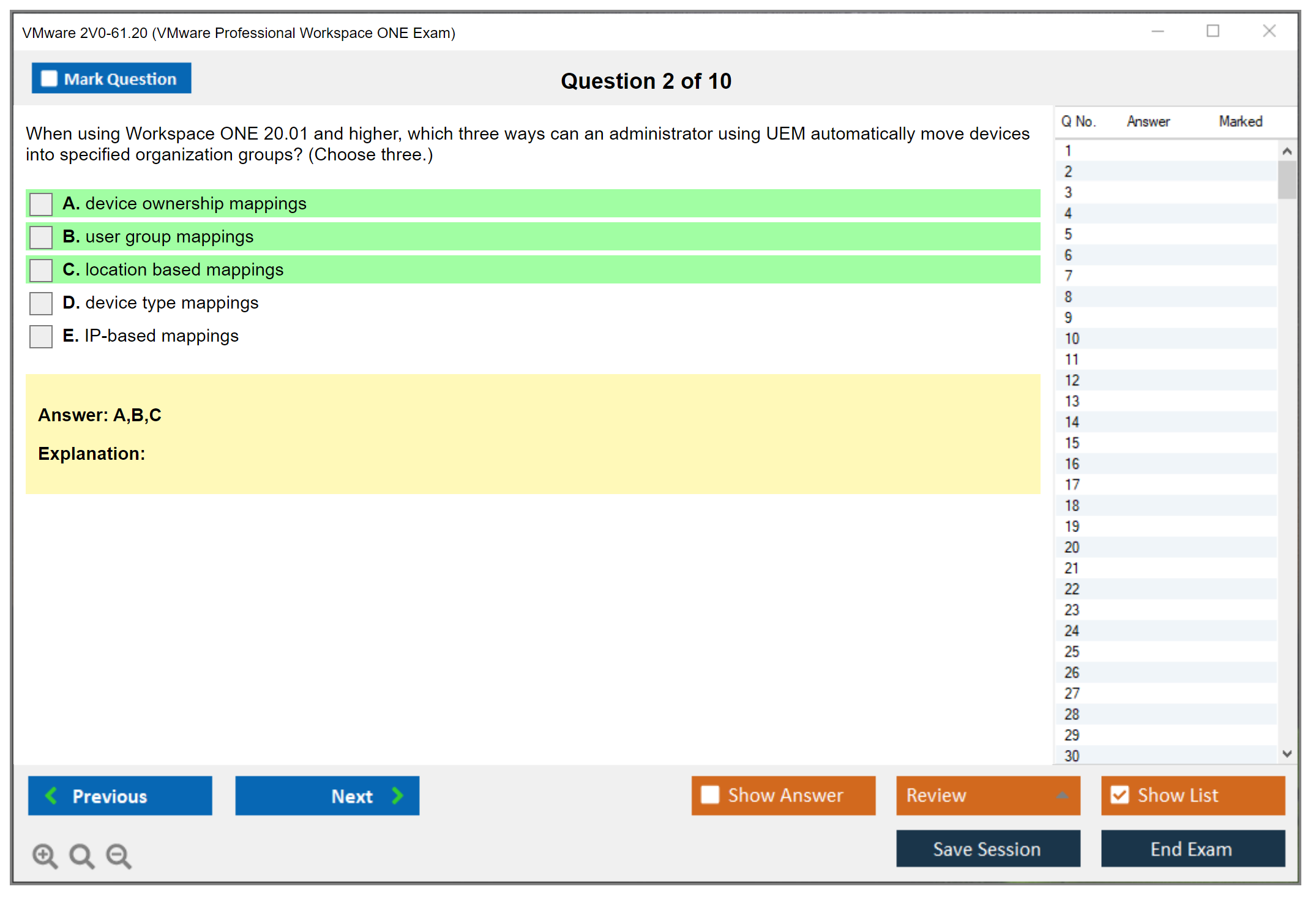 VMware 2V0-61.20 VMware Professional Workspace ONE Exam Practice test exam simulator test engine exam dumps questions answers Image 2