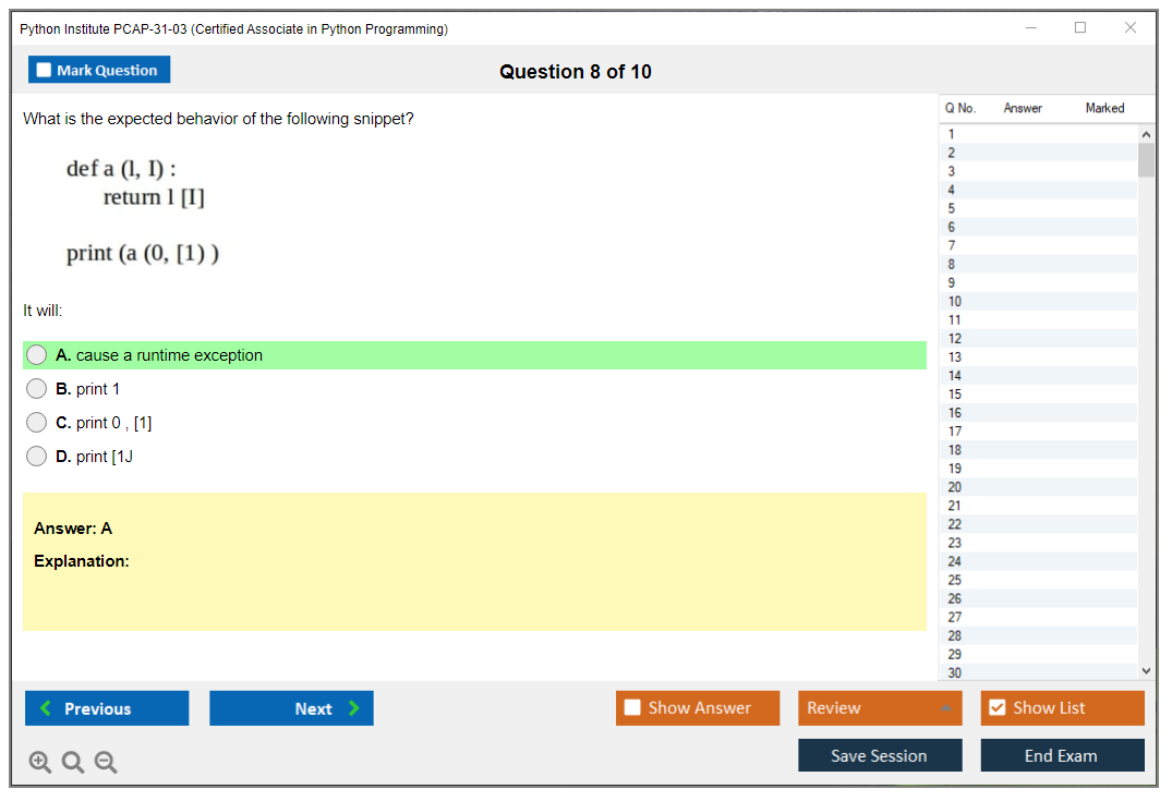 Python Institute PCAP-31-03 Certified Associate in Python Programming Practice test exam simulator test engine exam dumps questions answers Image 8