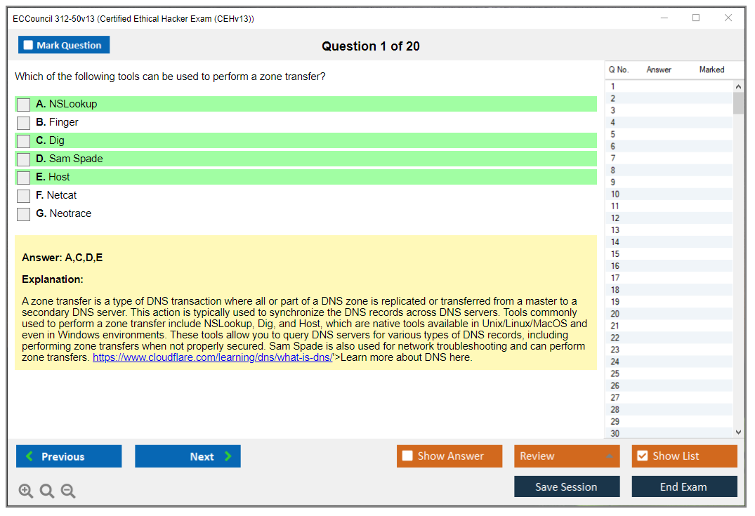 ECCouncil 312-50v13 Certified Ethical Hacker Exam (CEHv13) Practice test exam simulator test engine exam dumps questions answers Image 1