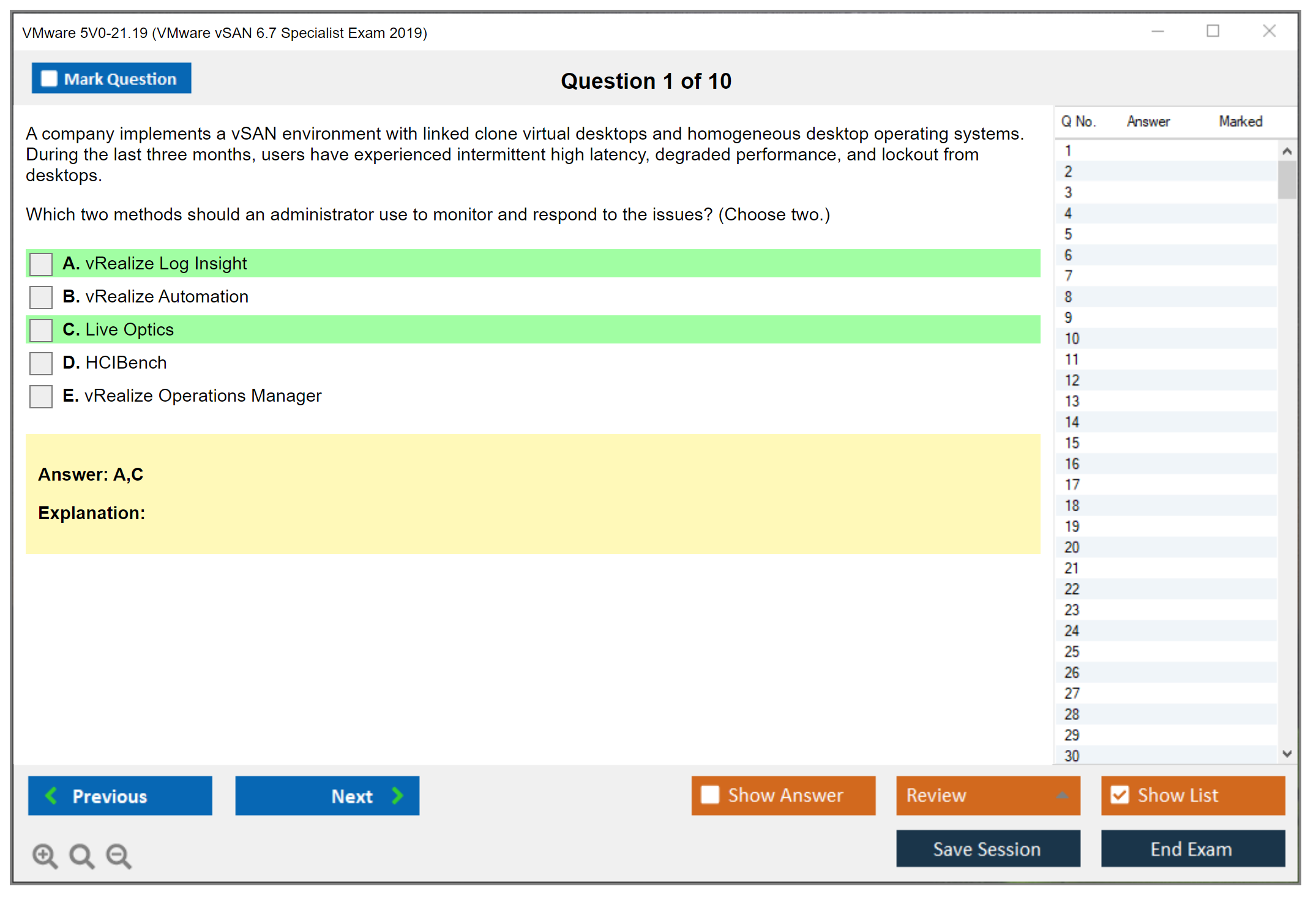 VMware 5V0-21.19 VMware vSAN 6.7 Specialist Exam 2019 Practice test exam simulator test engine exam dumps questions answers Image 1