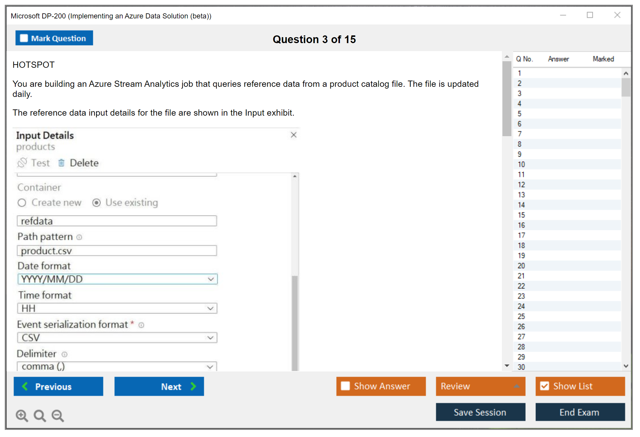 Microsoft DP-200 Implementing an Azure Data Solution  Practice test exam simulator test engine exam dumps questions answers Image 3