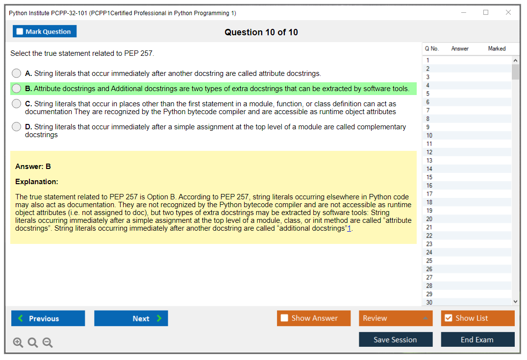 Python Institute PCPP-32-101 PCPP - Certified Professional in Python Programming 1 Practice test exam simulator test engine exam dumps questions answers Image 10
