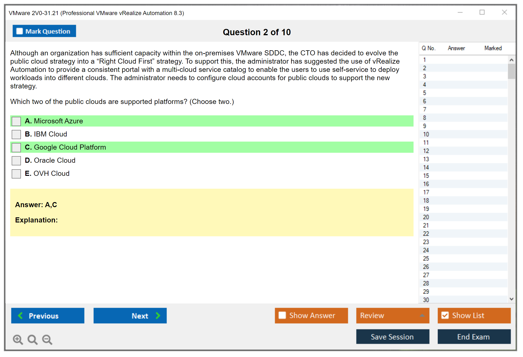 VMware 2V0-31.21 Professional VMware vRealize Automation 8.3 Practice test exam simulator test engine exam dumps questions answers Image 2