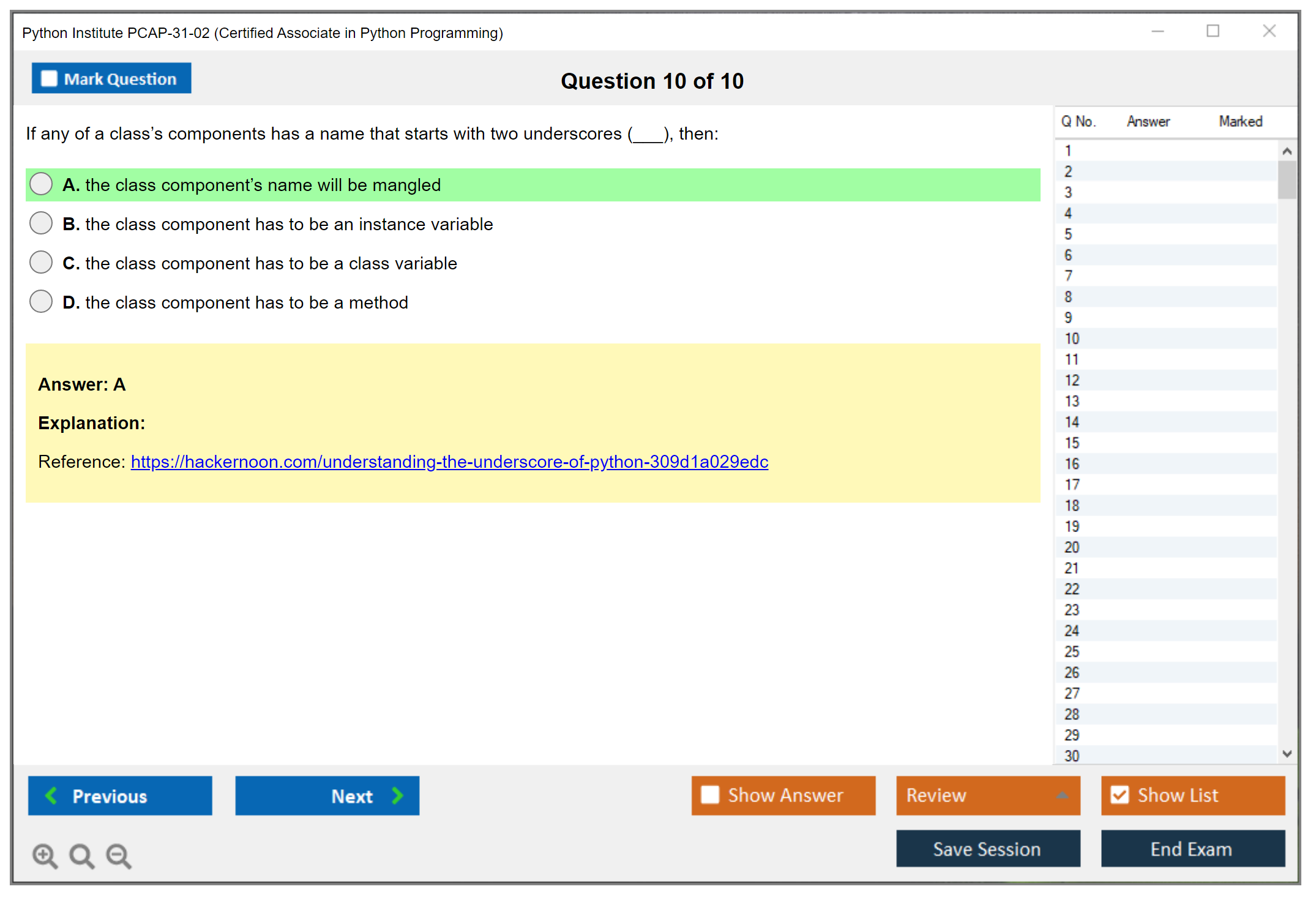 Python Institute PCAP-31-02 Certified Associate in Python Programming Practice test exam simulator test engine exam dumps questions answers Image 10