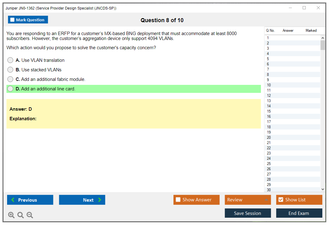 Juniper JN0-1362 Service Provider Design Specialist (JNCDS-SP) Practice test exam simulator test engine exam dumps questions answers Image 8