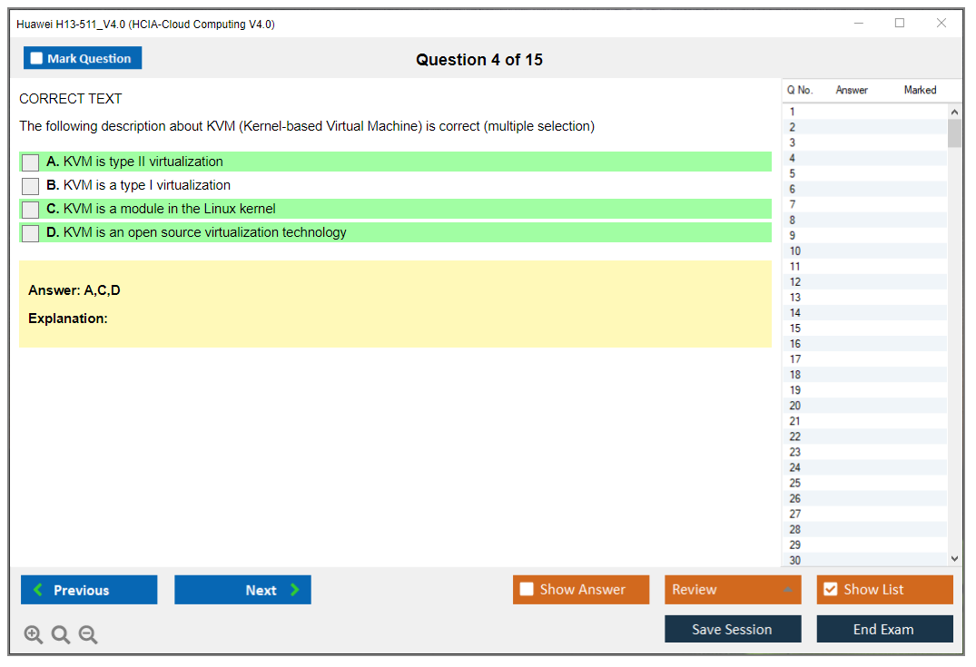 Huawei H13-511_V4.0 HCIA-Cloud Computing V4.0 Practice test exam simulator test engine exam dumps questions answers Image 4
