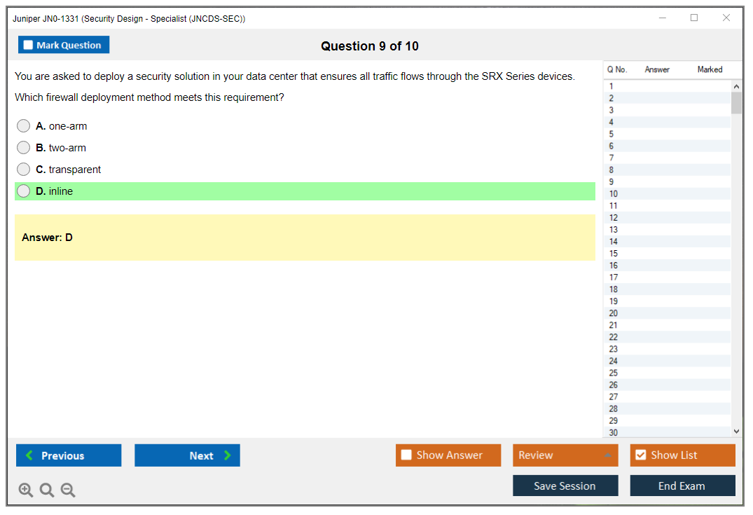 Juniper JN0-1331 Security Design - Specialist (JNCDS-SEC) Practice test exam simulator test engine exam dumps questions answers Image 9