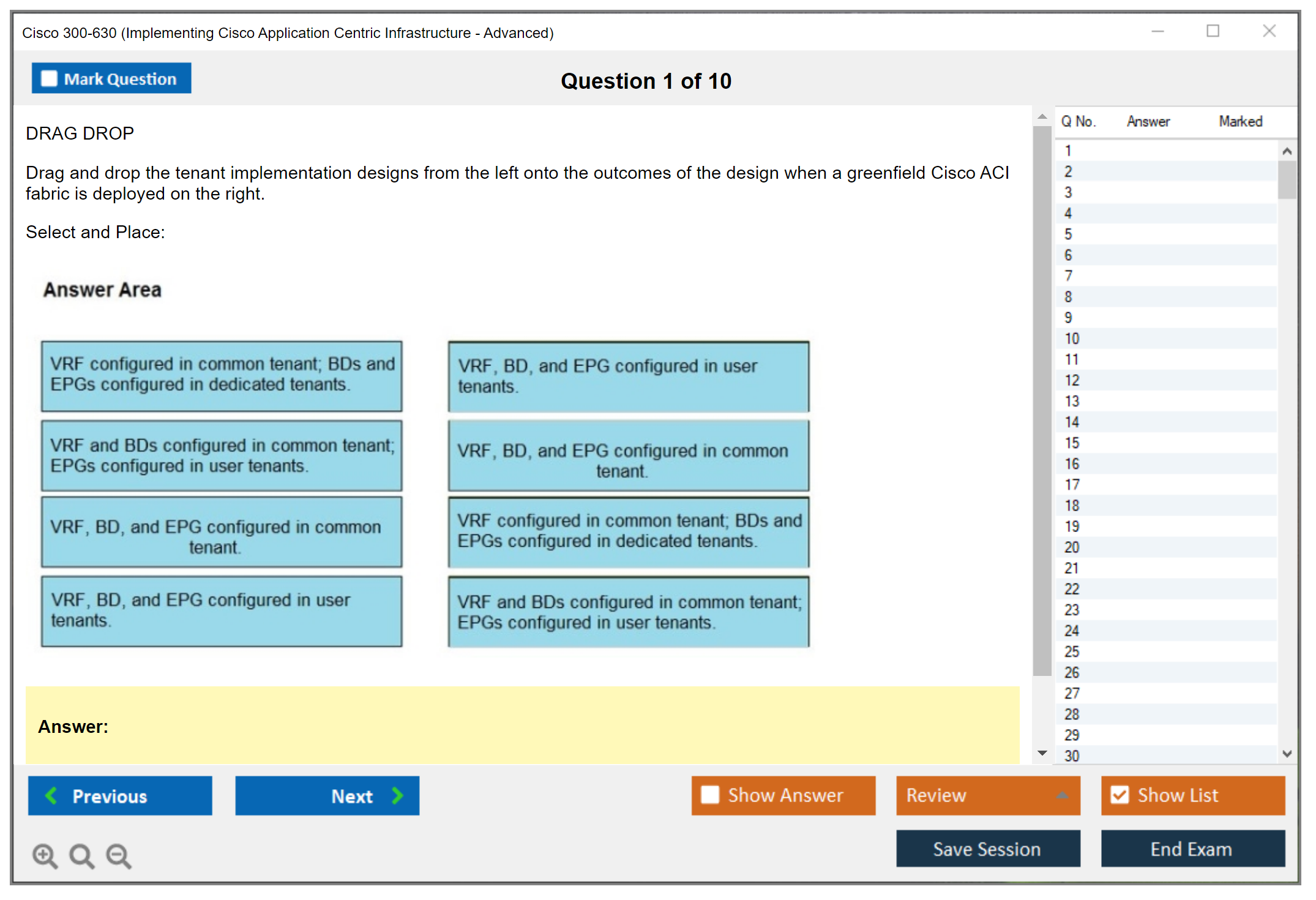 Cisco 300-630 Implementing Cisco Application Centric Infrastructure - Advanced (DCACIA) Practice test exam simulator test engine exam dumps questions answers Image 1