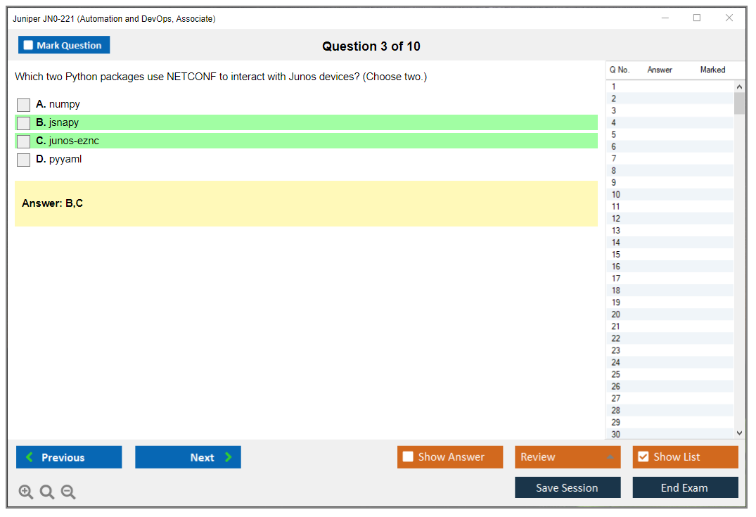 Juniper JN0-221 Automation and DevOps, Associate Practice test exam simulator test engine exam dumps questions answers Image 3