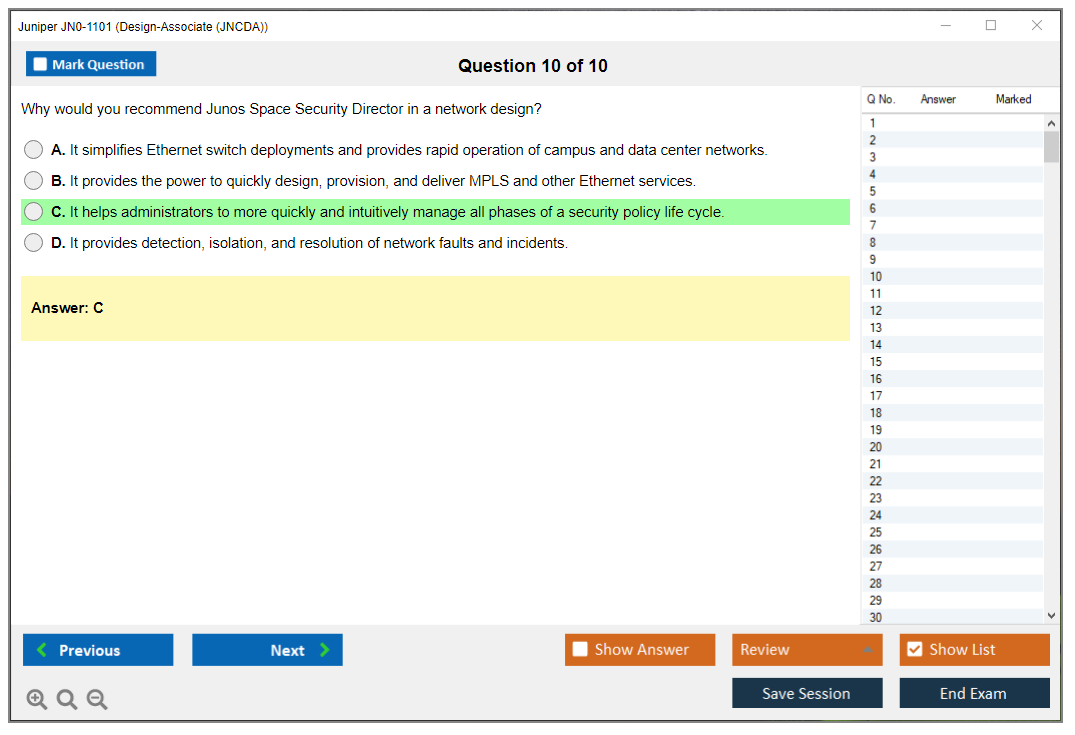 Juniper JN0-1101 Design-Associate (JNCDA) Practice test exam simulator test engine exam dumps questions answers Image 10