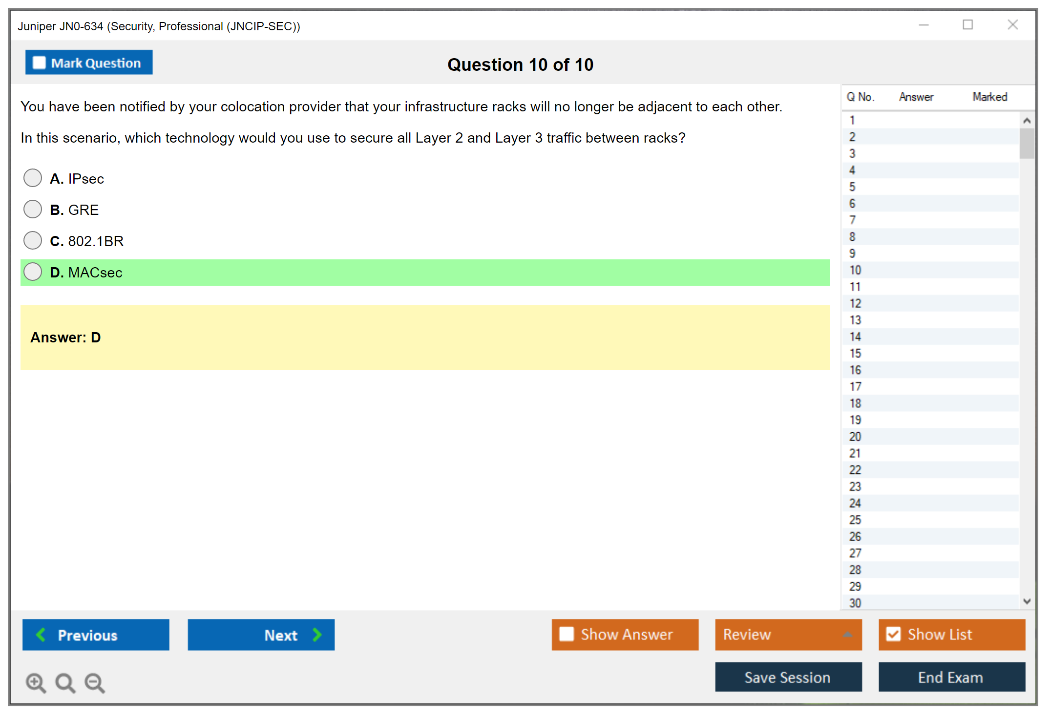 Juniper JN0-634 Security, Professional (JNCIP-SEC) Practice test exam simulator test engine exam dumps questions answers Image 10