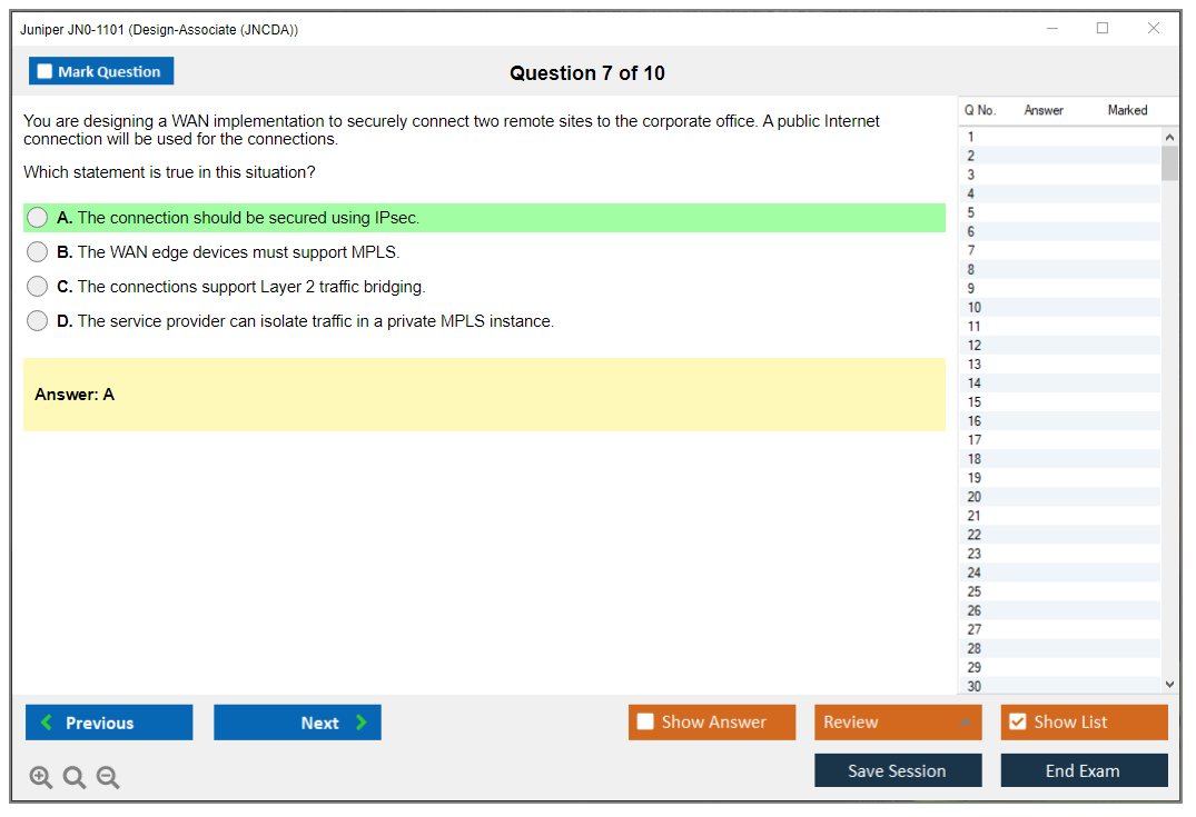 Juniper JN0-1101 Design-Associate (JNCDA) Practice test exam simulator test engine exam dumps questions answers Image 7