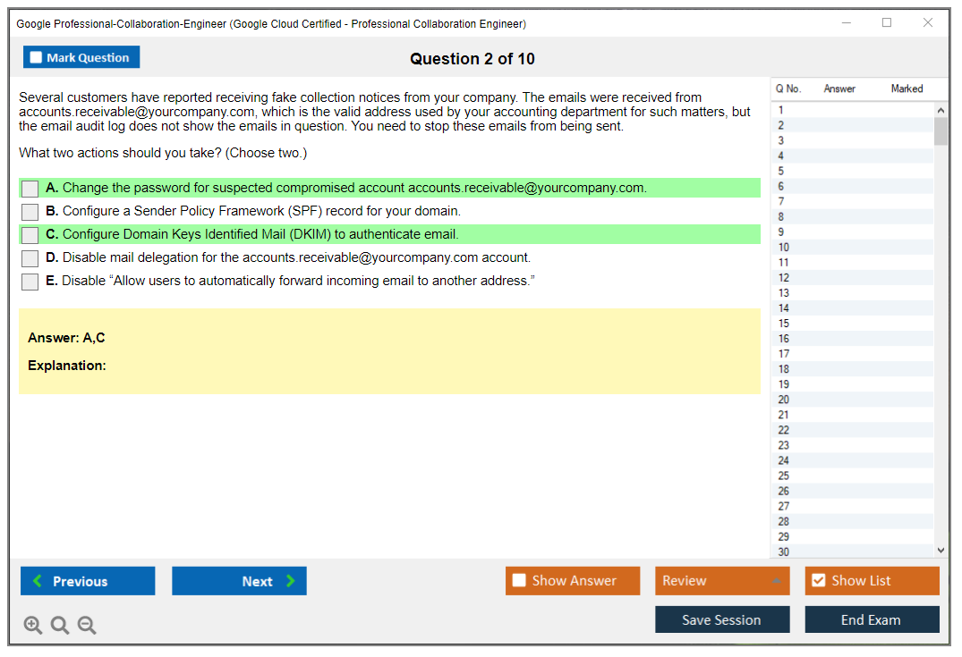 Google Professional-Collaboration-Engineer Google Cloud Certified - Professional Collaboration Engineer Practice test exam simulator test engine exam dumps questions answers Image 2