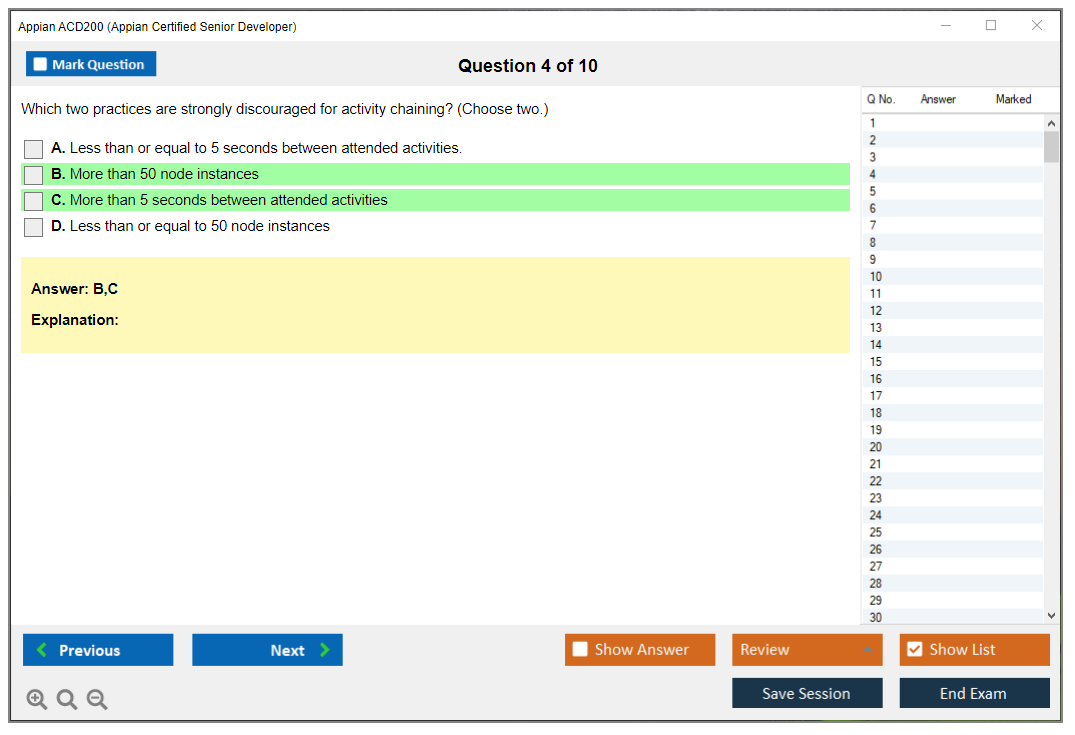 Appian ACD200 Appian Certified Senior Developer Practice test exam simulator test engine exam dumps questions answers Image 4